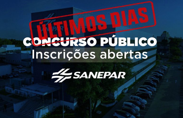Inscrições para o concurso público da Sanepar encerram na segunda-feira