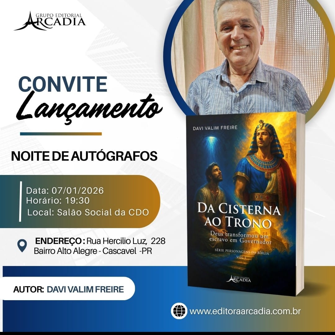 Pastor de Cascavel lança livro inspirado na história bíblica de José
