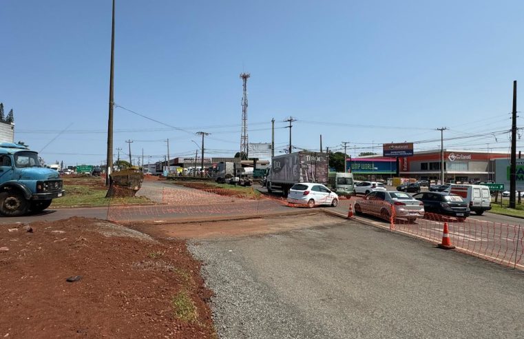 Obra do novo Trevo do Catuaí altera tráfego de veículos da Avenida Colombo em Maringá