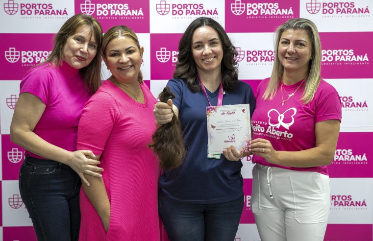 Solidariedade: portuários do Paraná doam cabelos para campanha Outubro Rosa