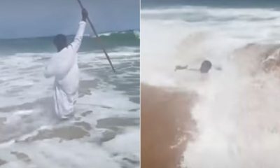 Pastor quase morre afogado ao tentar abrir o mar